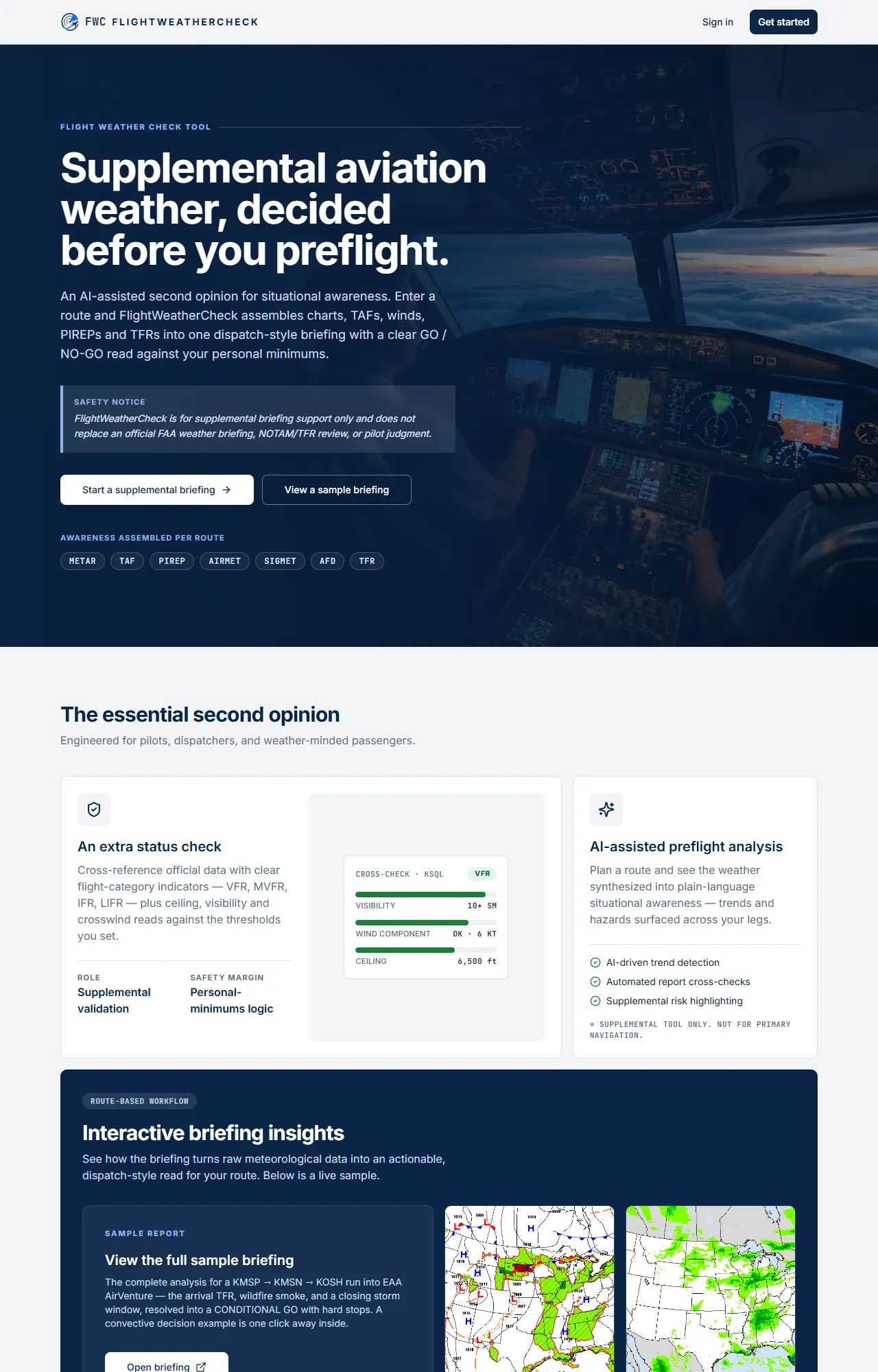FlightWeatherCheck homepage